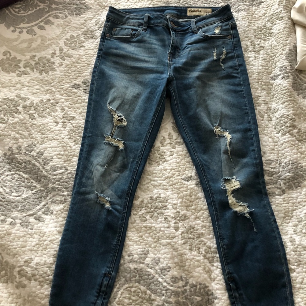 Gorgeous Pistola distressed skinny jeans, size 27